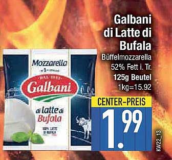 Galbani di Latte di Bufala - Büffelmozzarella 52% Fett i. Tr., 125g Beutel