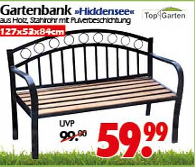 Gartenbank »Hiddensee« aus Holz, Stahlrohr mit Pulverbeschichtung