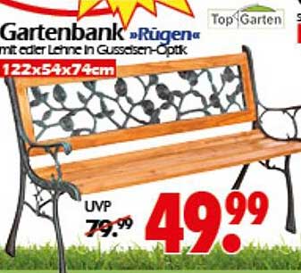 Gartenbank »Rügen« mit edler Lehne in Gusseisen-Optik