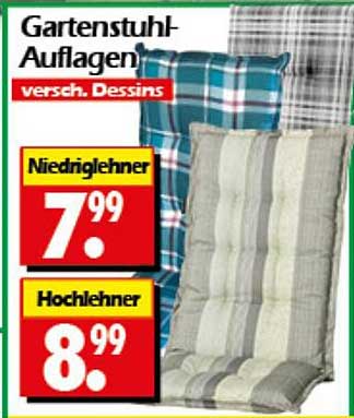 Gartenstuhl-Auflagen - verschiedene Dessins