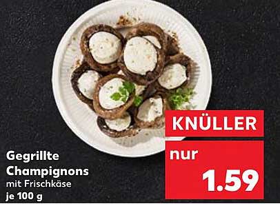 Gegrillte Champignons mit Frischkäse je 100 g