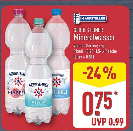 Gerolsteiner Mineralwasser (verschiedene Sorten)
