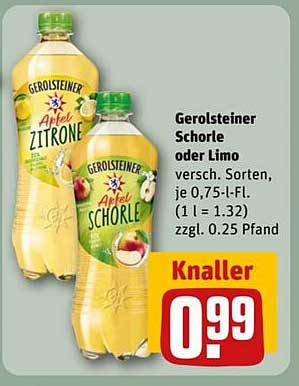 Gerolsteiner Schorle oder Limo 0,75 l Flasche
