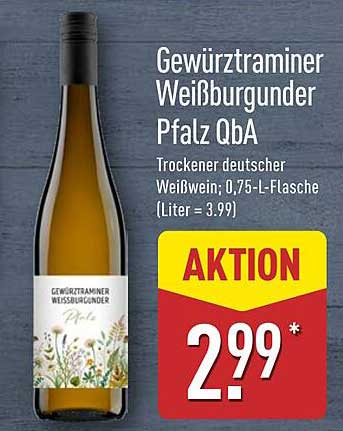 Gewürztraminer Weißburgunder Pfalz QbA
