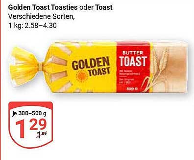 Golden Toast Toasties oder Toast – 300-500 g