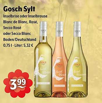 Gosch Sylt Inselbrise oder Inselbrause - Blanc de Blanc, Rosé, Secco Rosé oder Secco Blanc