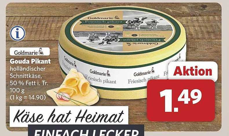 Gouda Pikant - holländischer Schnittkäse, 50 % Fett i. Tr.