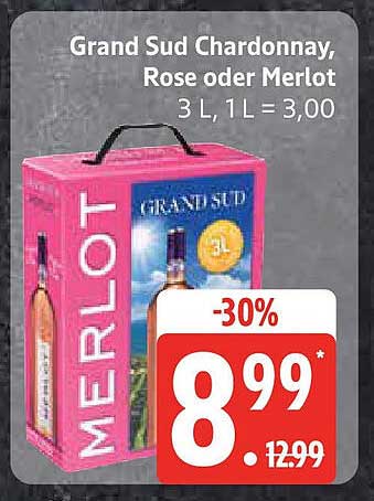 Grand Sud Chardonnay, Rosé oder Merlot 3 L
