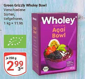 Green Grizzly Wholey Bowl - Açaí Bowl 250 g