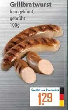 Grillbratwurst fein gekörnt, gebrüht 100g