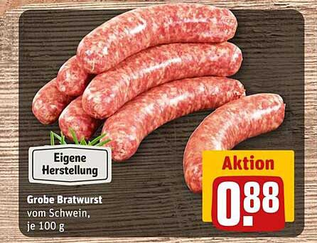 Grobe Bratwurst vom Schwein