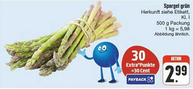 Grüner Spargel 500 g für nur 2,99 €