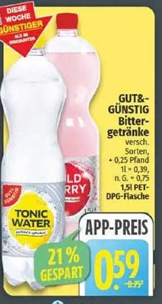 GUT&GÜNSTIG Bittergetränke 1,5L
