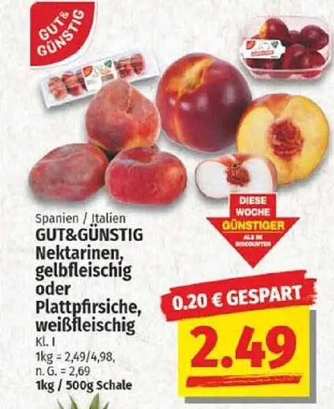 GUT&GÜNSTIG Nektarinen, gelb- und weißfleischig