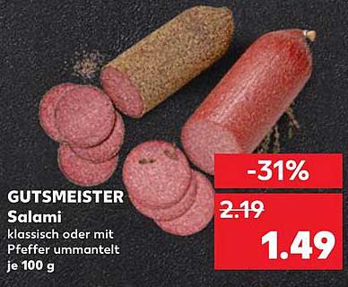 GUTSMEISTER Salami klassisch oder mit Pfeffer ummantelt je 100 g