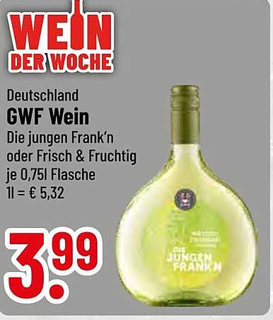 GWF Wein - Die jungen Frank'n oder Frisch & Fruchtig 0,75l Flasche
