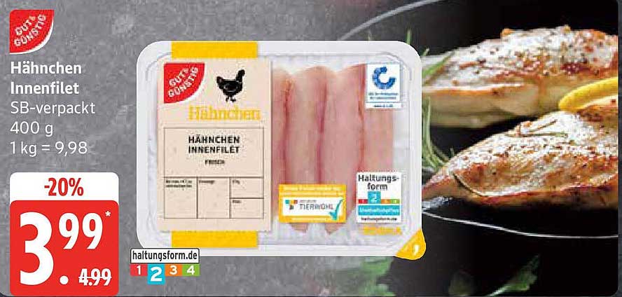Hähnchen Innenfilet SB-verpackt 400 g