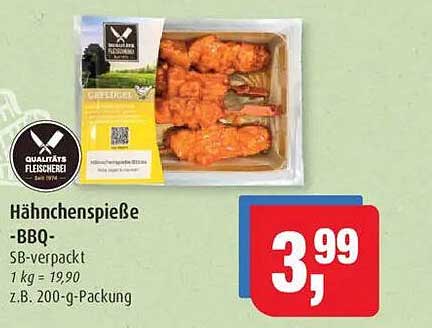 Hähnchenspieße - BBQ - SB-verpackt