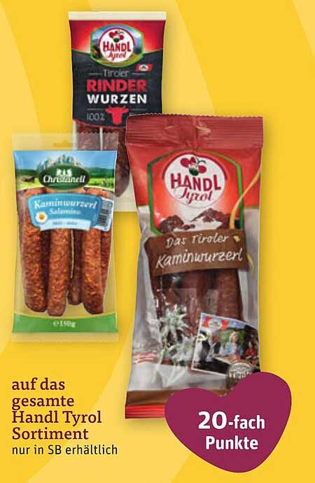 Handl Tyrol Wurst-Spezialitäten – 20-fach Punkte auf das gesamte Sortiment