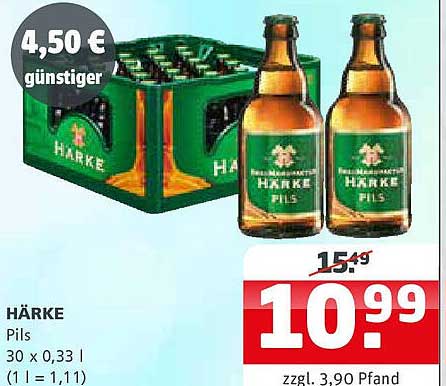 HÄRKE Pils 30 x 0,33 l - Aktionsangebot