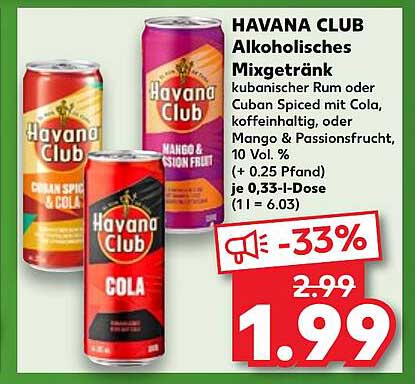 HAVANA CLUB Alkoholisches Mixgetränk
