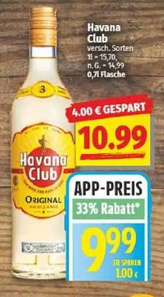 Havana Club Rum, 0,7 l Flasche - vielseitig und aromatisch