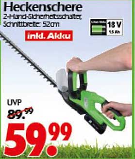 Heckenschere 2-Hand-Sicherheitsnotschalter, Schnittbreite: 520 cm