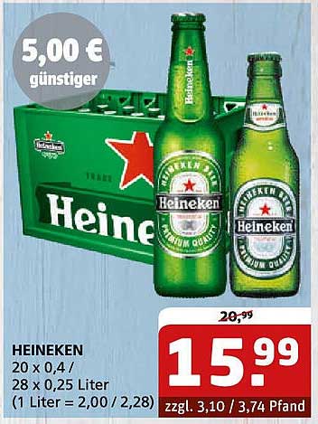 HEINEKEN 20 x 0,4L - Premium Genuss zum Sparpreis!