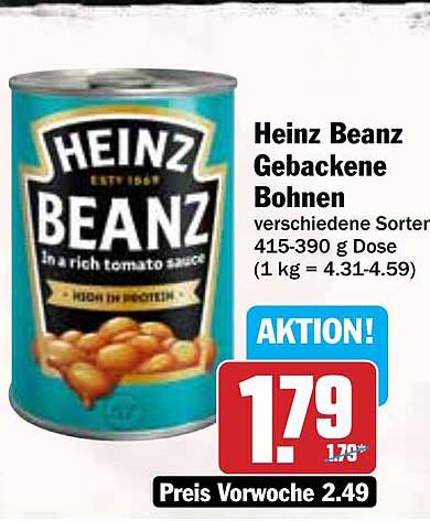 Heinz Beanz Gebackene Bohnen verschieden Sorten 415-390 g Dose
