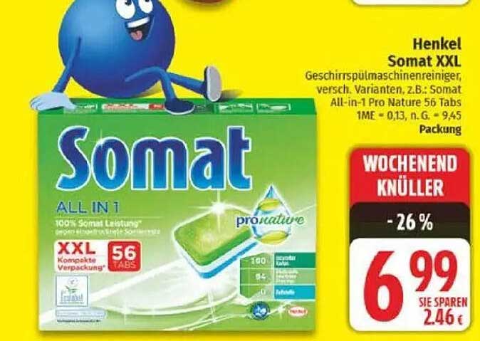 Henkel Somat XXL Geschirrspülmaschinenreiniger 56 Tabs