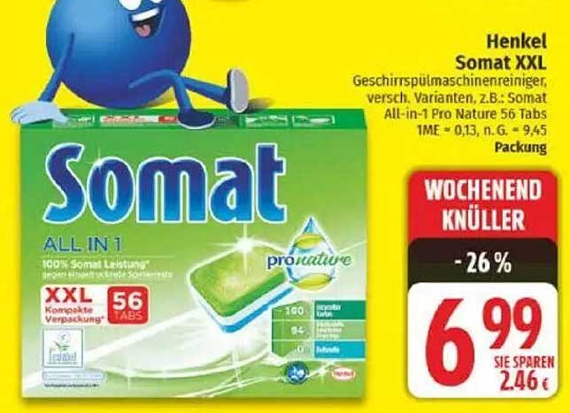 Henkel Somat XXL Geschirrspülmaschinenreiniger 56 Tabs