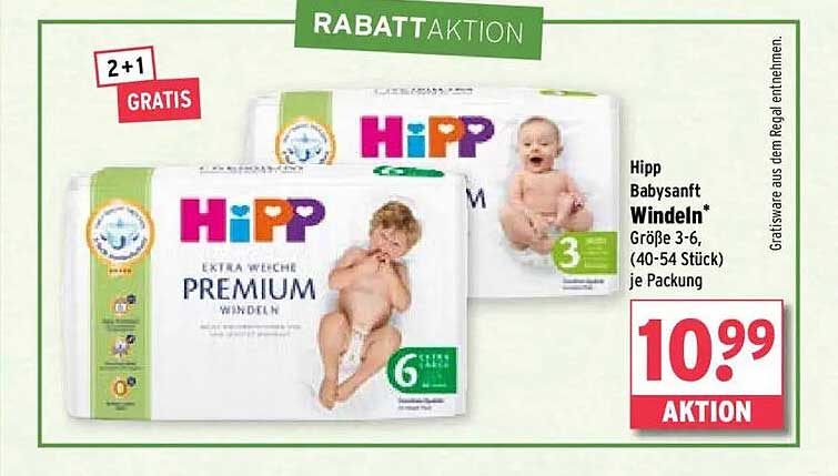 Hipp Babysanft Windeln Größe 3-6 (40-54 Stück) je Packung