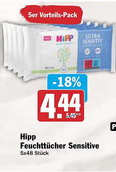 Hipp Feuchttücher Sensitive 5er Vorteilspack