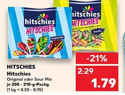 HITSCHIES - Hitschies Original oder Sour Mix je 200 - 210-g-Packung