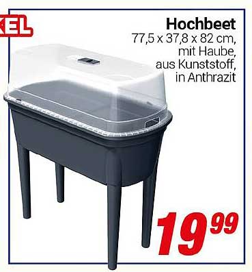 Hochbeet mit Haube aus Kunststoff in Anthrazit