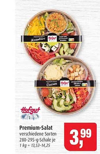 Hofgut Premium-Salat verschiedene Sorten 280-295 g je Schale