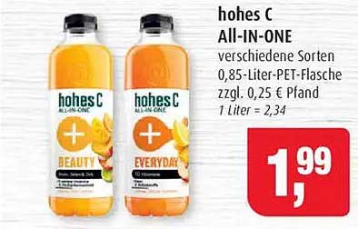 hohes C All-IN-ONE 0,85-Liter-PET-Flasche