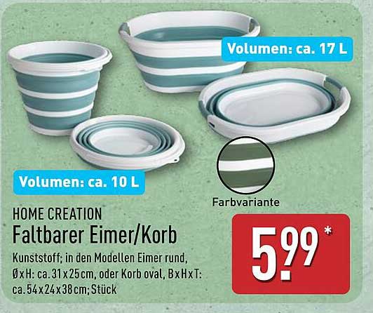 HOME CREATION Faltbarer Eimer/Korb