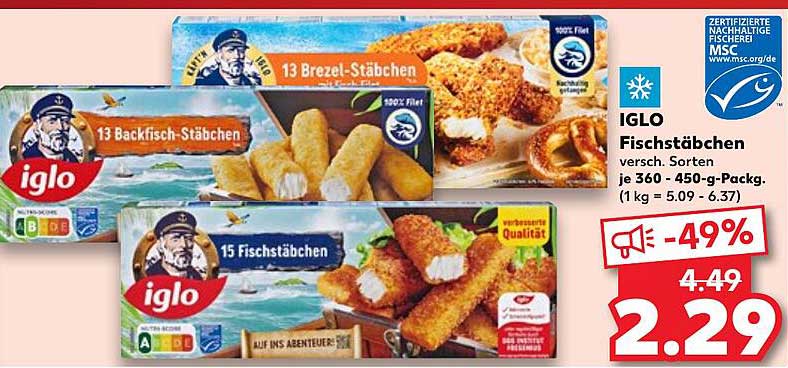 IGLO Fischstäbchen – verschiedene Sorten, je 360–450 g-Packung