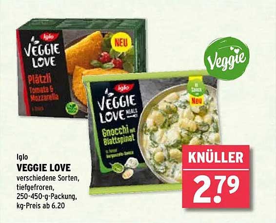 Iglo VEGGIE LOVE - verschiedene Sorten, tiefgefroren, 250-450-g-Packung