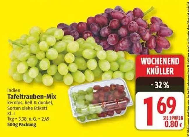 Indien Tafeltrauben-Mix 500g - kernlos, hell & dunkel