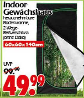 Indoor-Gewächshaus mit herausnehmbarer Bodenwanne, 2-Wege-Reißverschluss (ohne Deko)