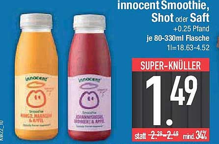 innocent Smoothie, Shot oder Saft