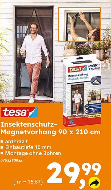 Insektenschutz-Magnetvorhang 90 x 210 cm von tesa