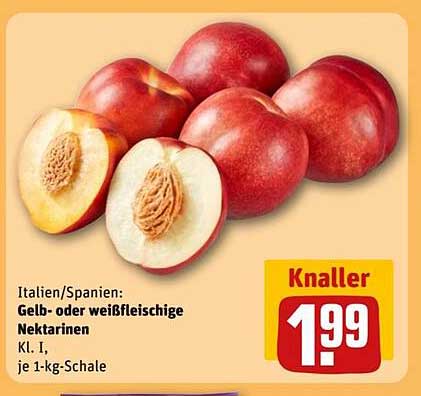 Italien/Spanien: Gelb- oder weißfleischige Nektarinen, Kl. I, je 1-kg-Schale