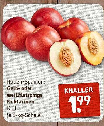 Italien/Spanien: Gelb- oder weißfleischige Nektarinen, Kl. I, je 1-kg-Schale