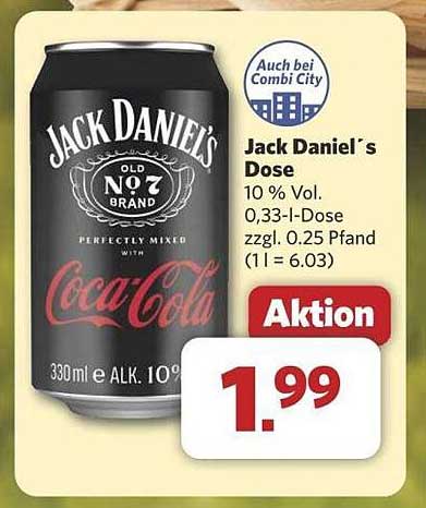Jack Daniel's Dose mit Coca-Cola