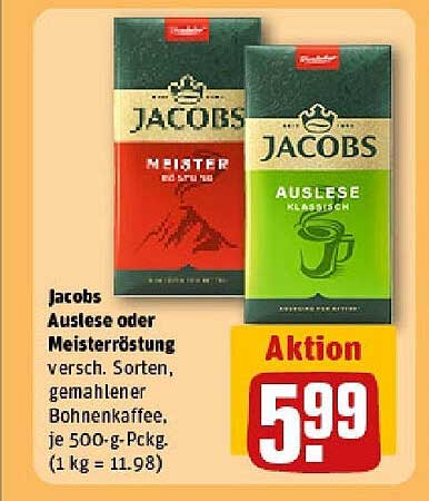 Jacobs Auslese oder Meisterröstung 500g
