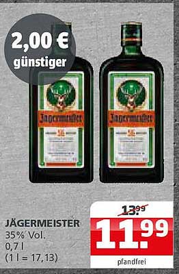 Jägermeister 35% Vol. 0,7 l – Nur 11,99 €