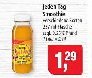 Jeden Tag Smoothie verschiedene Sorten 237-ml-Flasche zzgl. 0,25 € Pfand